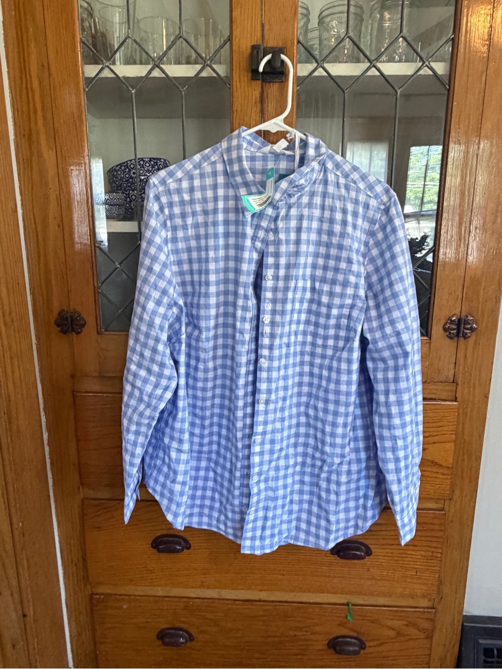 NWT Women’s Market & Spruce Blue Check Button-Up Shirt